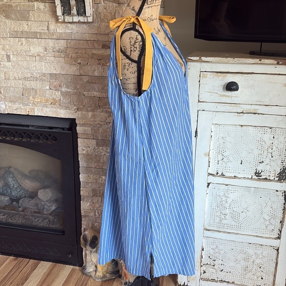 Matilda Jane Sandy Sea Shell swim suit cover-up blue w white stripe vneck pocket - Picture 10 of 15